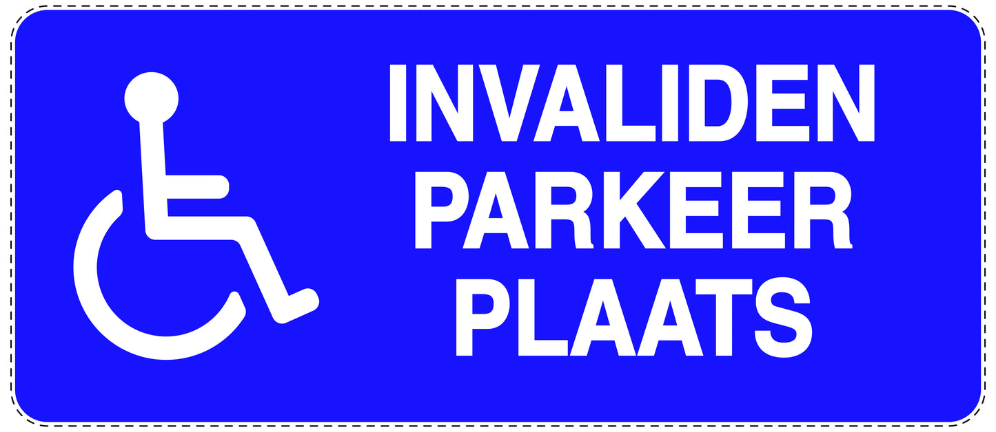 Niet parkeren Sticker "Invaliden parkeer plaats" EW-NPRK-1300-44