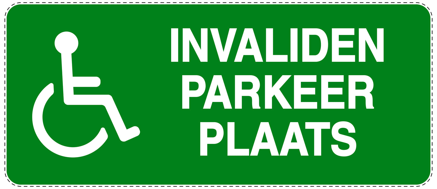 Niet parkeren Sticker "Invaliden parkeer plaats" EW-NPRK-1300-54