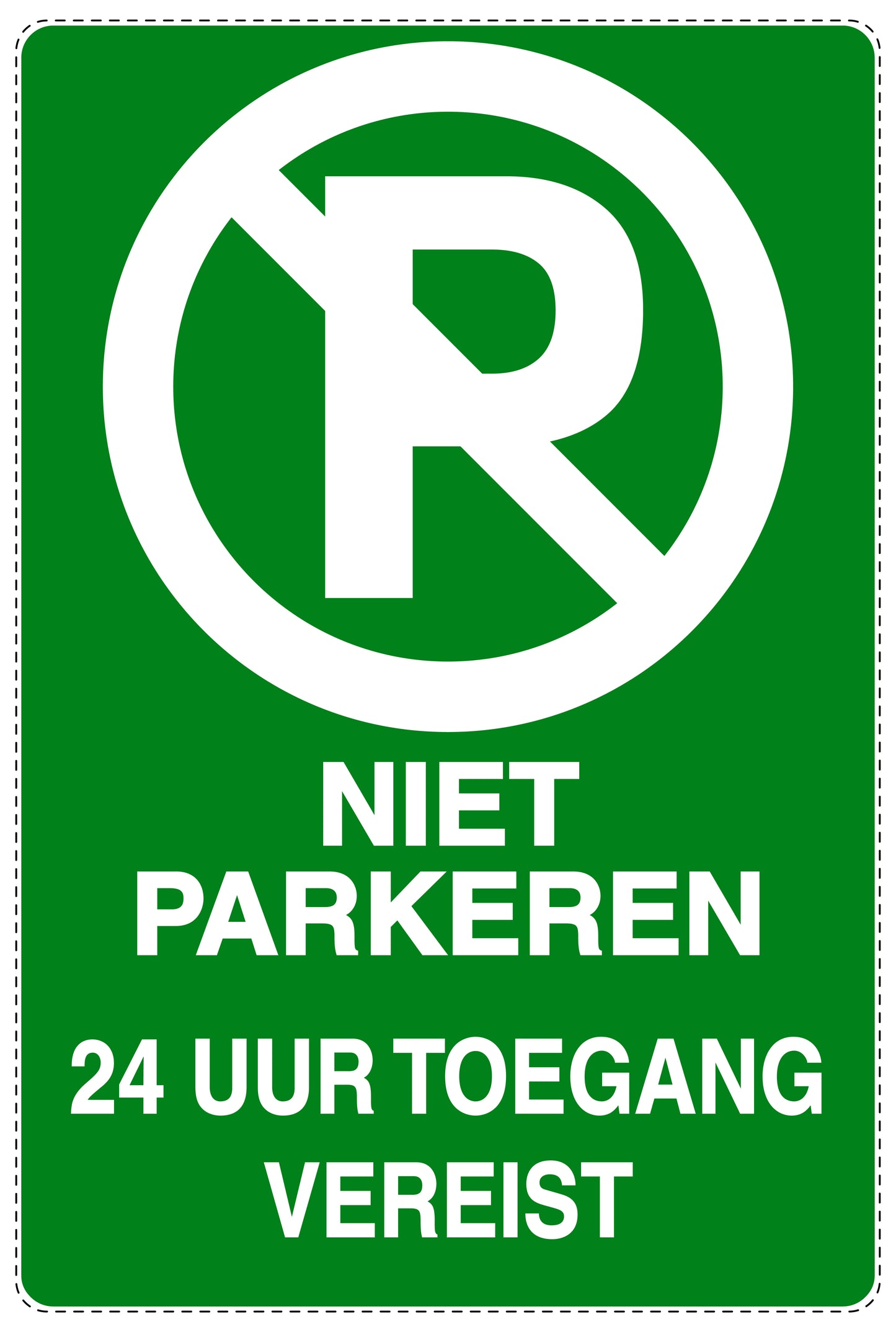 Niet parkeren Sticker "Niet parkeren 24 uur toegang vereist" EW-NPRK-2040-54
