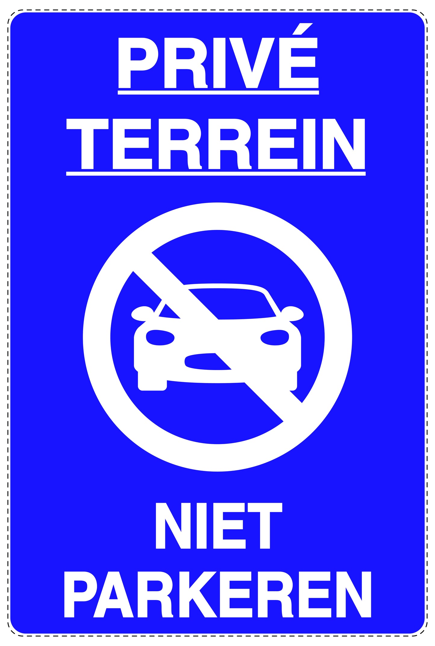 Niet parkeren Sticker "Privé terrein niet parkeren" EW-NPRK-2070-44