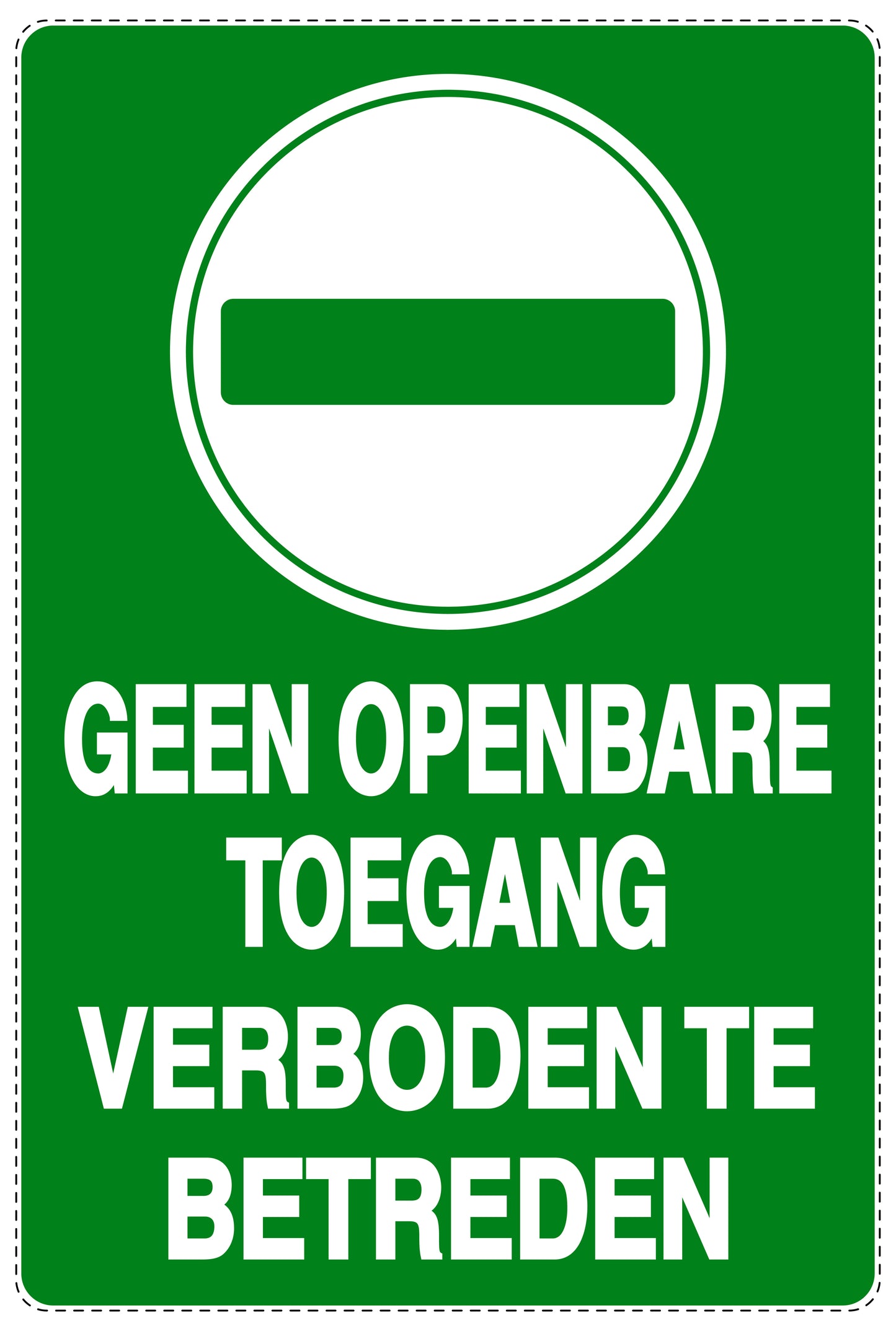 Niet parkeren Sticker "Geen openbare toegang verboden te betreden" EW-NPRK-2150-54