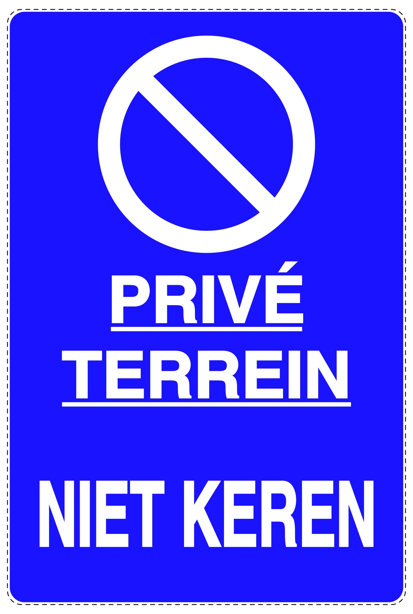 Niet parkeren Sticker "Privé terrein niet keren" EW-NPRK-2160-44