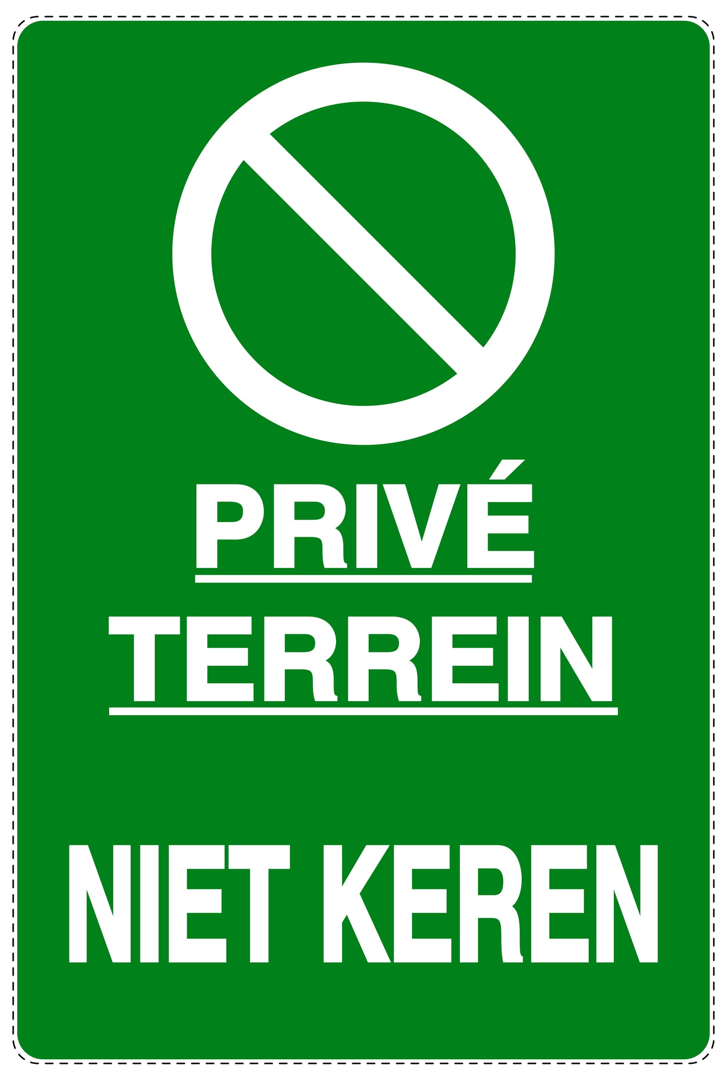Niet parkeren Sticker "Privé terrein niet keren" EW-NPRK-2160-54
