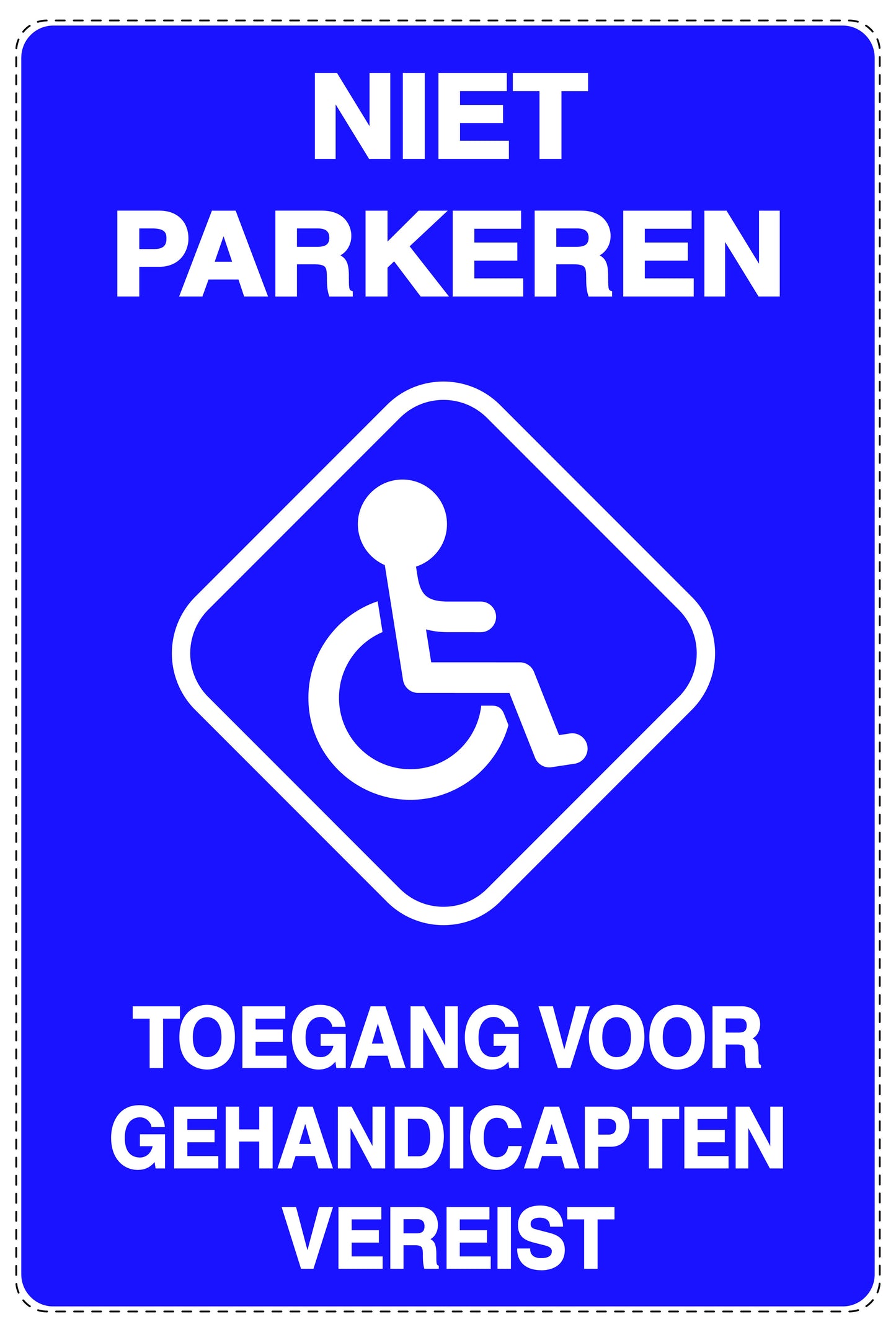 Niet parkeren Sticker "Niet parkeren toegang voor gehandicapten vereist" EW-NPRK-2170-44