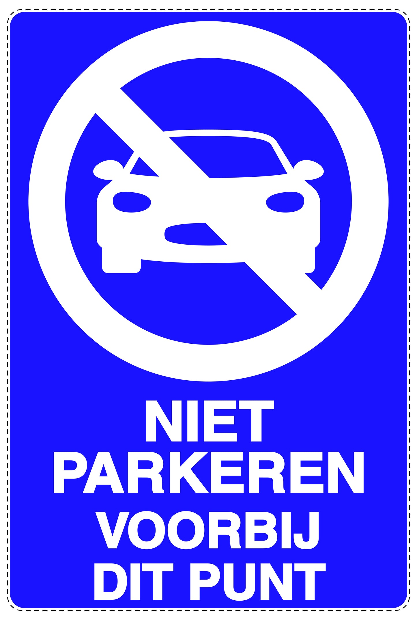 Niet parkeren Sticker "Niet parkeren voorbij dit punt" EW-NPRK-2210-44