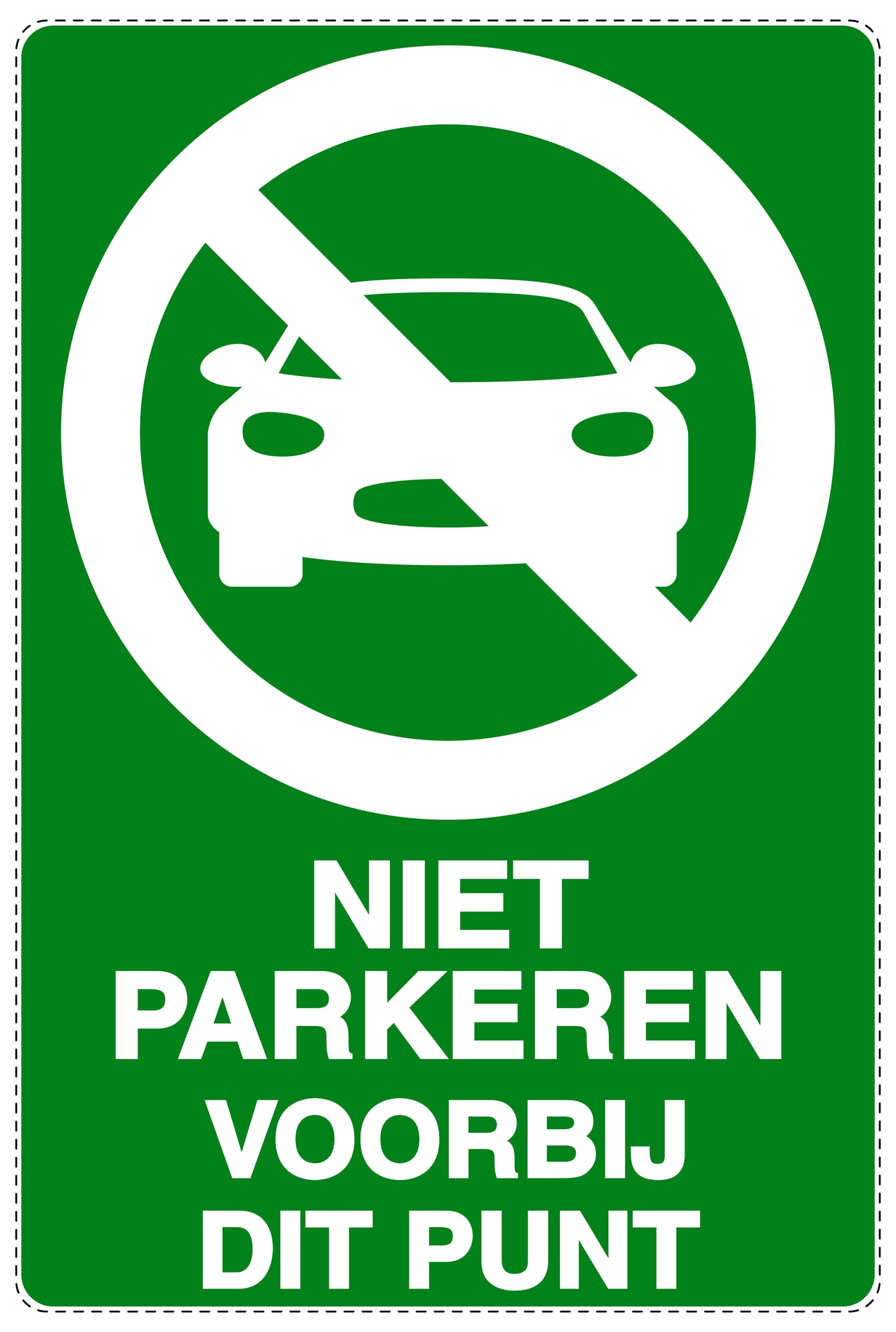 Niet parkeren Sticker "Niet parkeren voorbij dit punt" EW-NPRK-2210-54