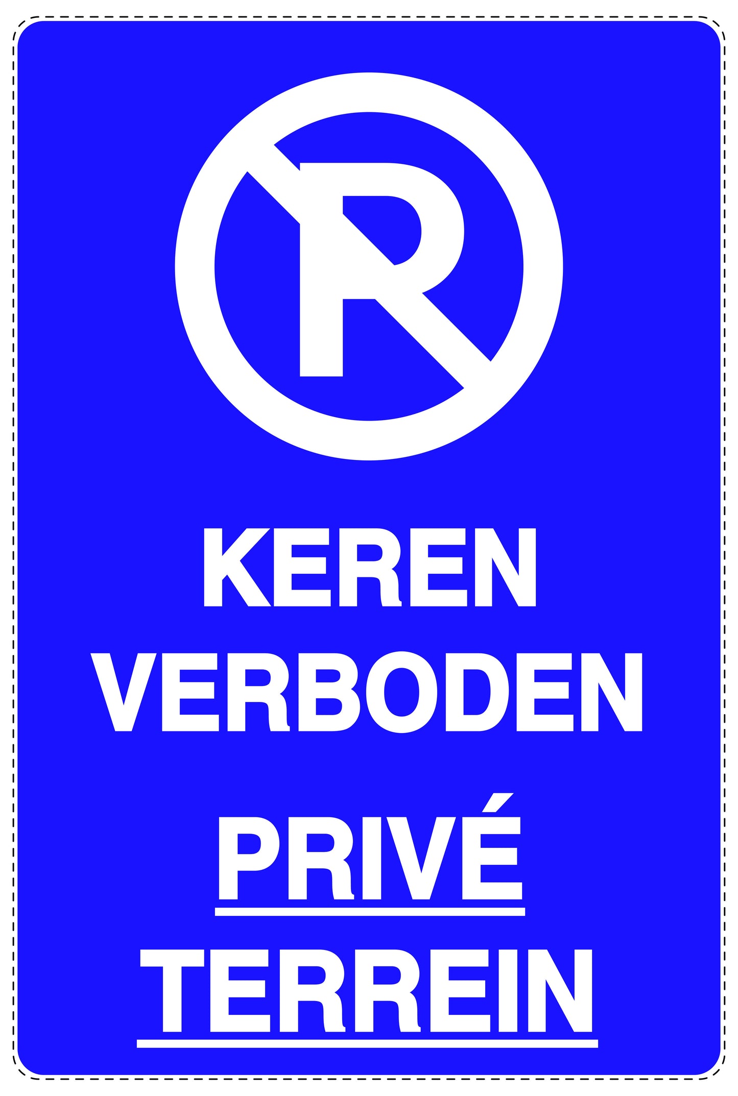 Niet parkeren Sticker "Keren verboden privé terrein" EW-NPRK-2250-44