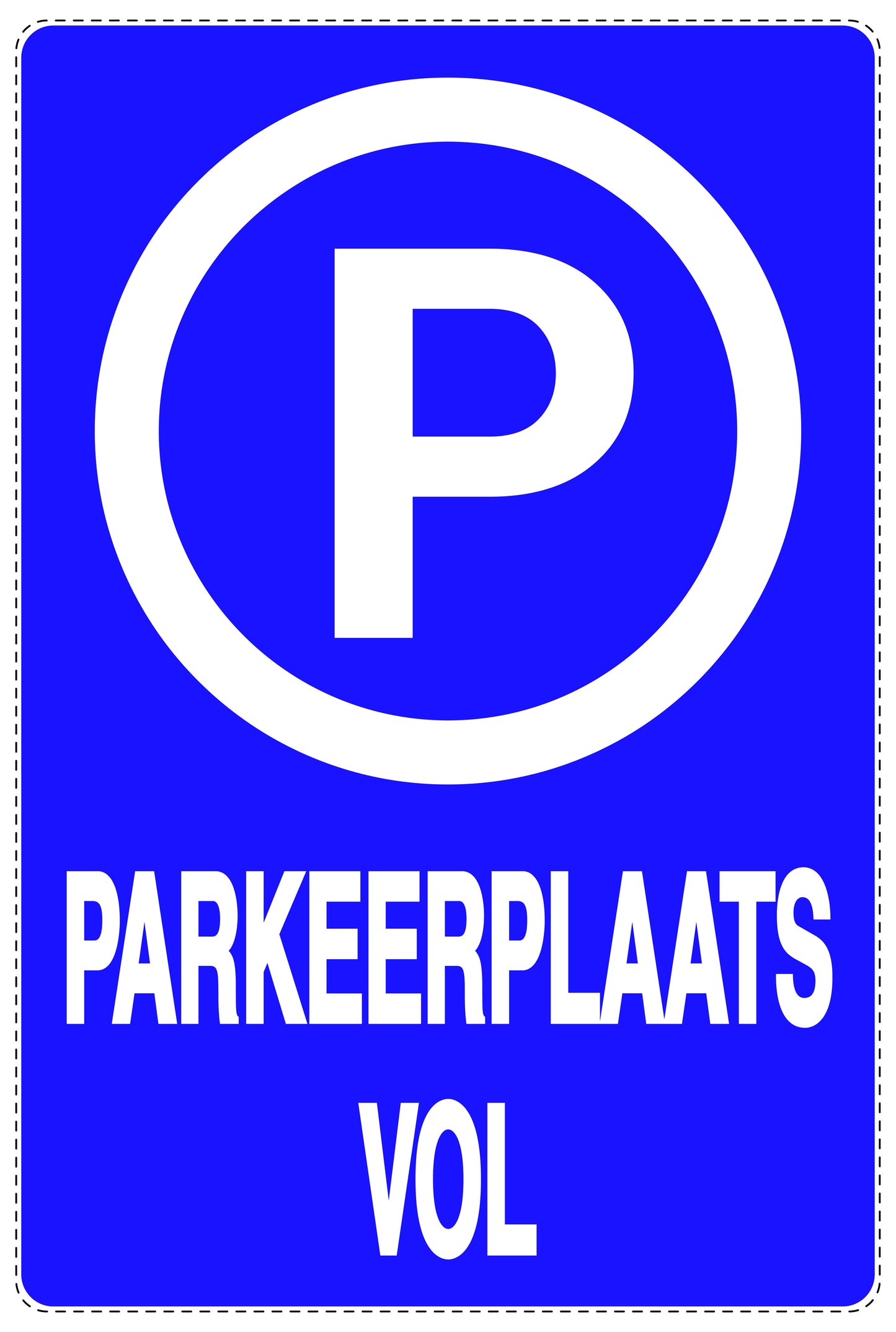 Niet parkeren Sticker "Parkeerplaats vol" EW-NPRK-2280-44