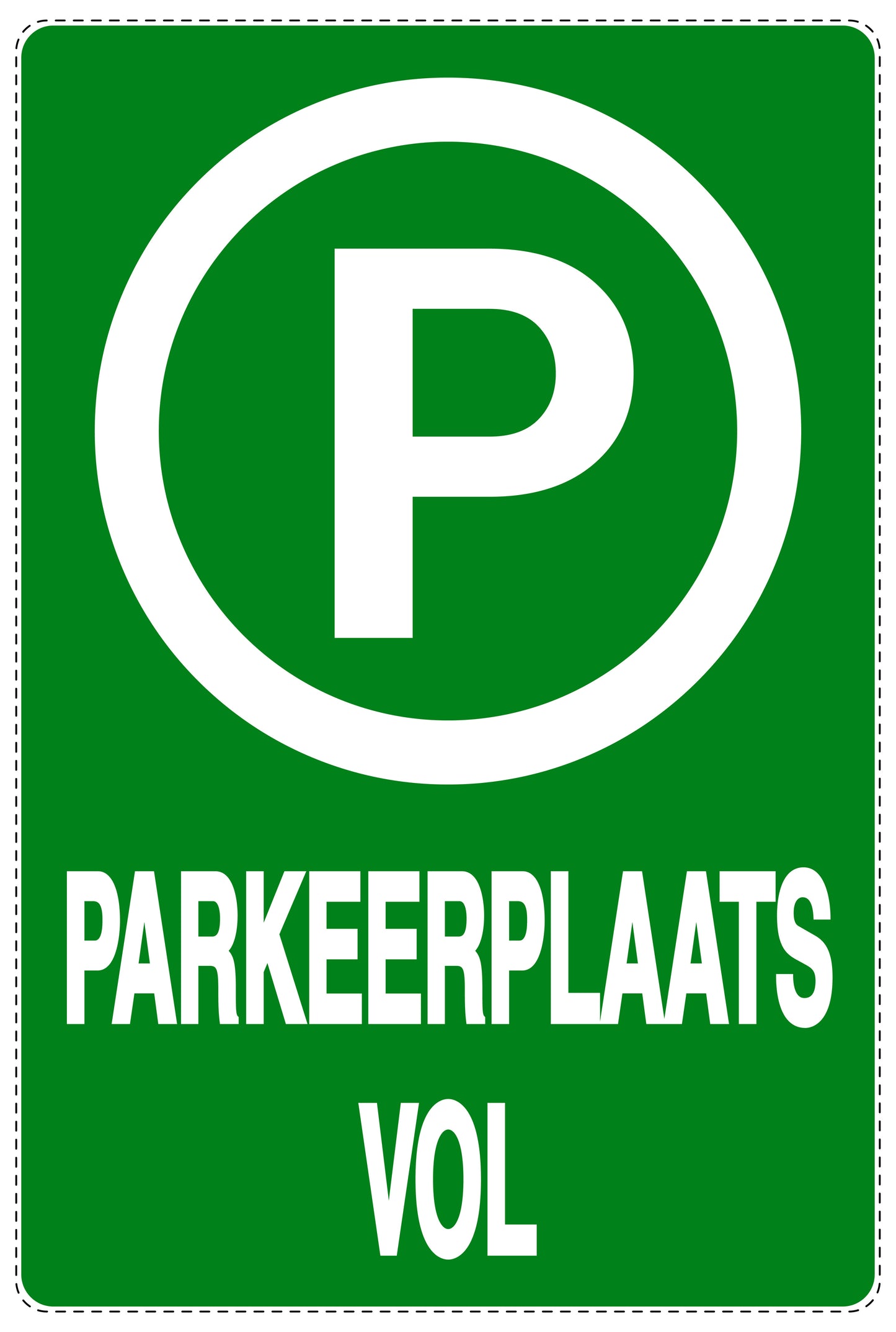 Niet parkeren Sticker "Parkeerplaats vol" EW-NPRK-2280-54