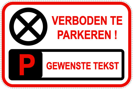 Parkeerverbodsborden (parkeren verboden) rood als sticker EW-PARKEN-10100-V-14