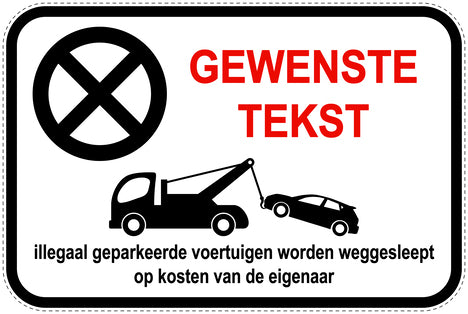 Parkeerverbodsborden (parkeren verboden) wit als sticker EW-PARKEN-10300-V-0