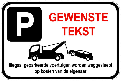 Parkeerverbodsborden (parkeren verboden) wit als sticker EW-PARKEN-10400-V-0