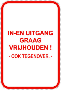 Parkeerverbodsborden (parkeren verboden) rood als sticker EW-PARKEN-20500-H-14