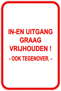 Parkeerverbodsborden (parkeren verboden) rood als sticker EW-PARKEN-20700-H-14