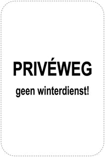 Geen parkeerborden “Priveweg Geen winterdienst!” (Geen parkeren) als sticker EW-PARKEN-22100-H-88