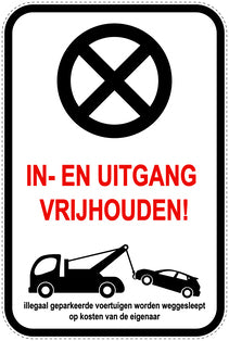 Parkeerverbodsborden (parkeren verboden) wit als sticker EW-PARKEN-22700-H-0