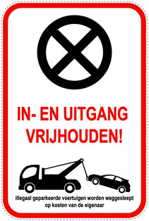 Parkeerverbodsborden (parkeren verboden) rood als sticker EW-PARKEN-22700-H-14