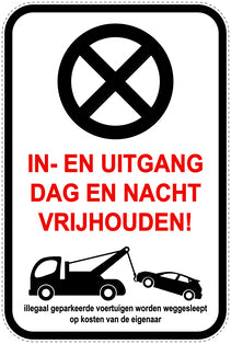 Parkeerverbodsborden (parkeren verboden) wit als sticker EW-PARKEN-22800-H-0