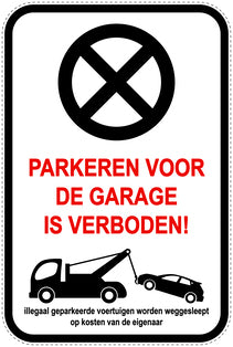 Parkeerverbodsborden (parkeren verboden) wit als sticker EW-PARKEN-23000-H-0