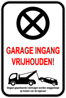 Parkeerverbodsborden (parkeren verboden) wit als sticker EW-PARKEN-23100-H-0