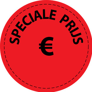 Promotiesticker Aanbiedingssticker speciale aanbiedingssticker "Speciale Prijs €" 2-7 cm EW-PR-4300