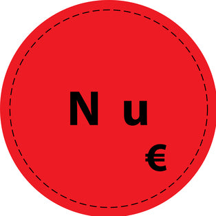 Promotiesticker Aanbiedingssticker speciale aanbiedingssticker " N u €" 2-10 cm gemaakt van papier en plastic EW-PR-4450