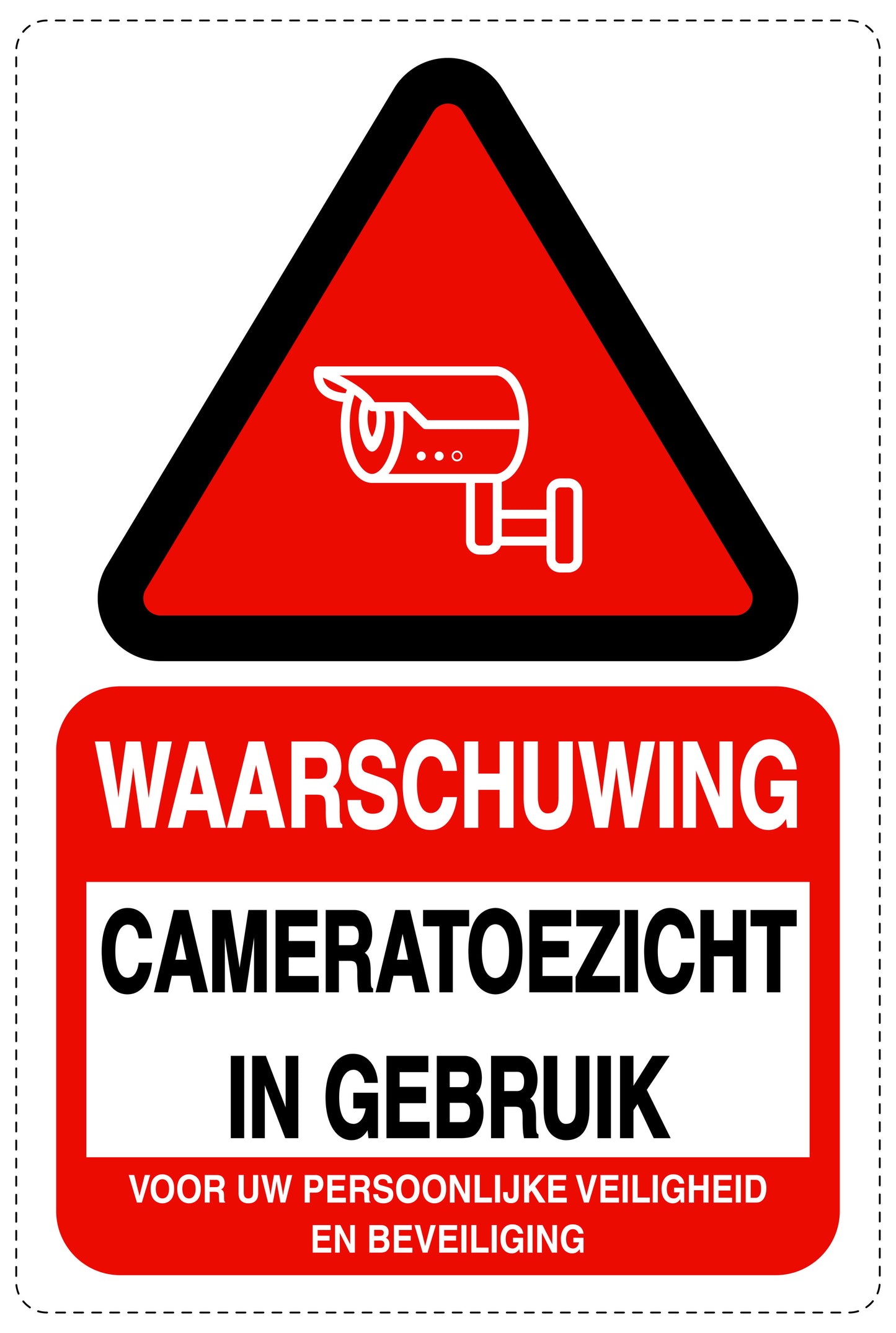 Geen toegang - videobewaking "Waarschuwing cameratoezicht in gebruik voor uw persoonlijke veiligheid en beveiliging" 10-40 cm EW-RESTRICT-2280
