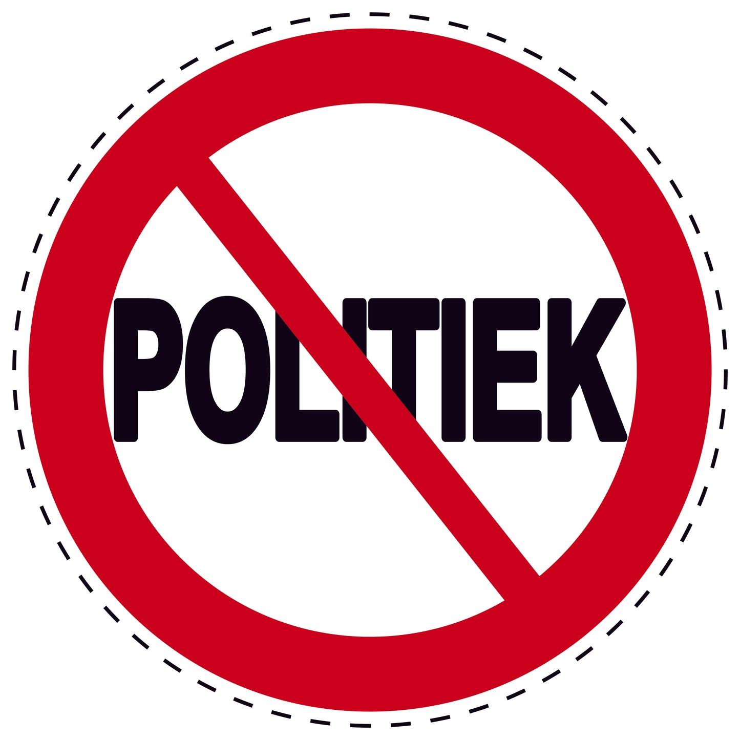 1 stuk Verbodssticker "Geen politiek" gemaakt van PVC-kunststof, EW-SI24300