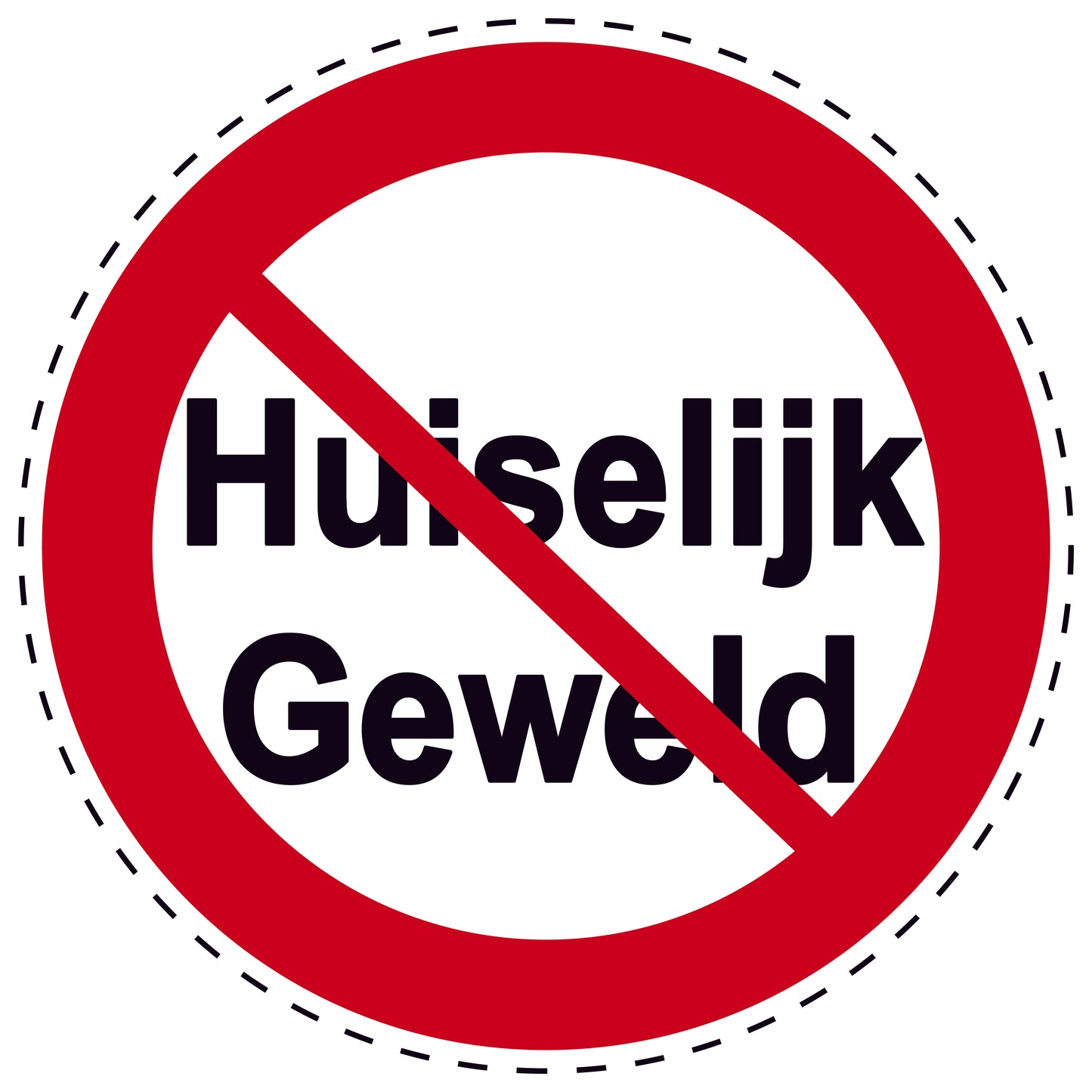 1 stuk Verbodssticker "Geen huiselijk geweld" gemaakt van PVC-kunststof, ES-SI24500