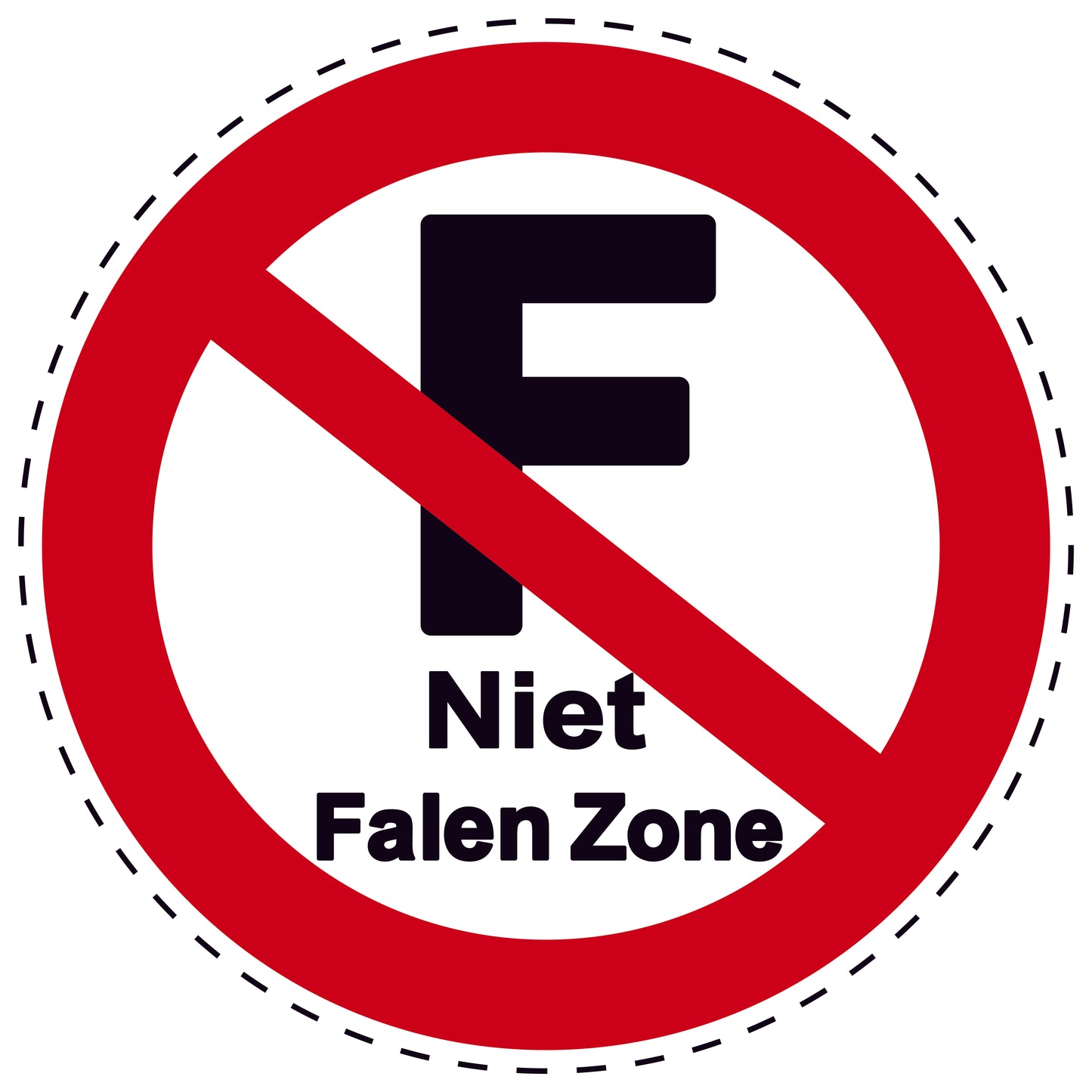 1 stuk Verbodssticker "Niet Falen Zone" gemaakt van PVC-kunststof, EW-SI26800