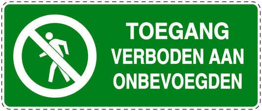 Geen toegangssticker "Toegang verboden aan onbevoegden" EW-SI5020-67