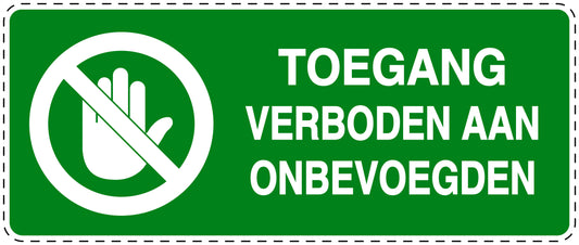 Geen toegangssticker "Toegang verboden aan onbevoegden" EW-SI5030-67