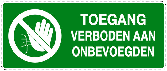 Geen toegangssticker "Toegang verboden aan onbevoegden" EW-SI5040-67