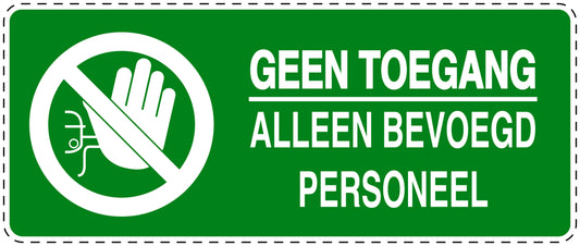 Geen toegangssticker "Geen toegang alleen bevoegd personeel" EW-SI5100-67