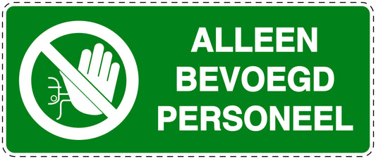 Geen toegangssticker "Alleen bevoegd personeel" EW-SI5120-67