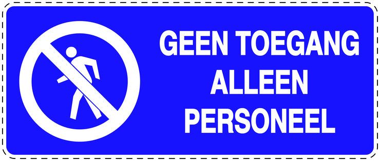 Geen toegangssticker "Geen toegang alleen personeel" EW-SI5140-54