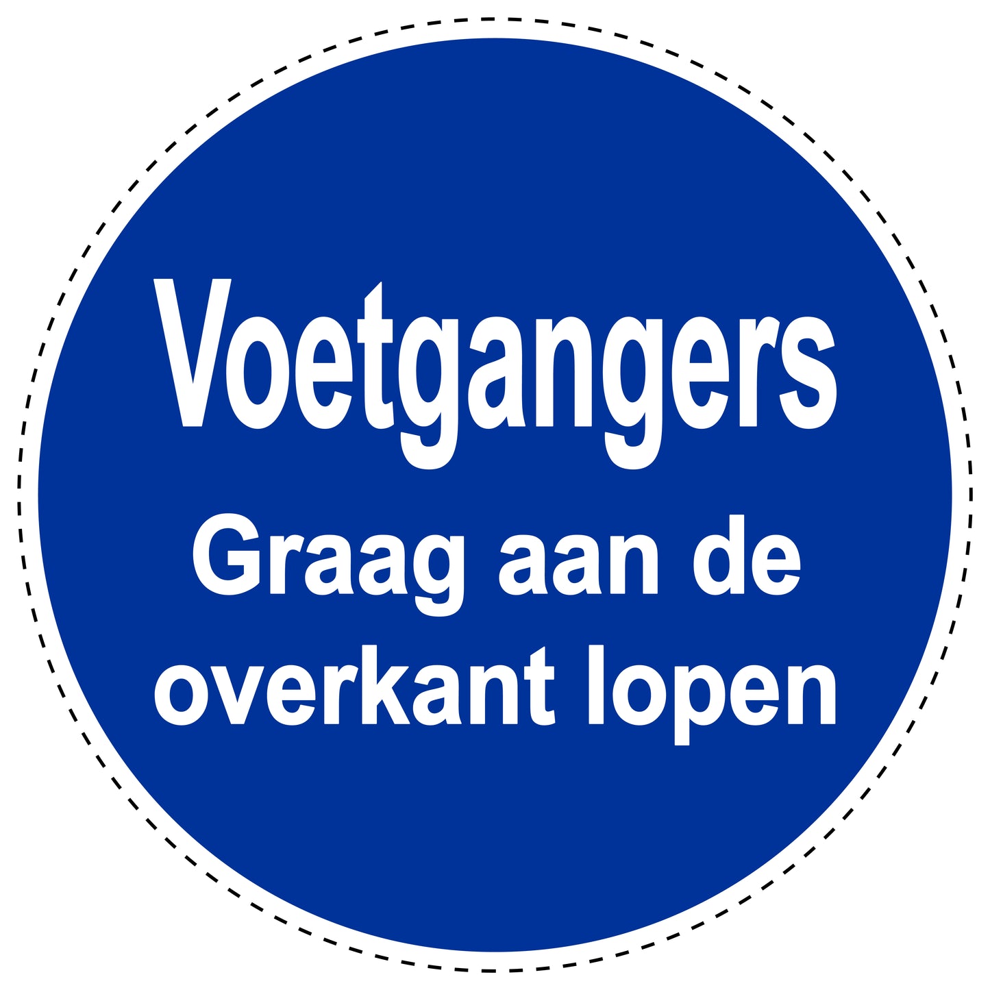 Gebodenstickers "Voetgangers graag aan de overkantlopen" gemaakt van PVC-kunststof, ES-SIM1110