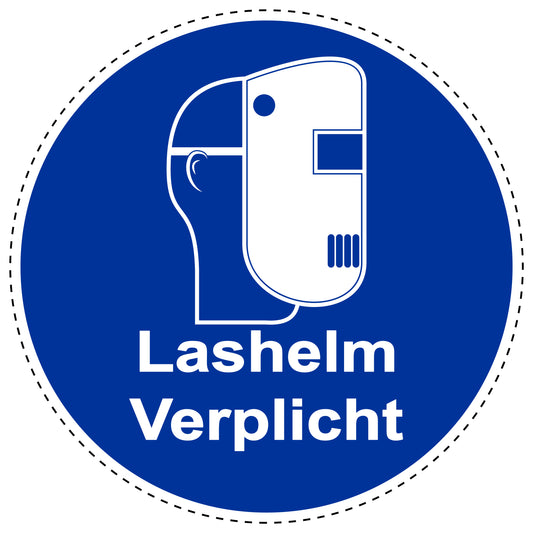 Gebodenstickers " lashelm Verplicht" gemaakt van PVC-kunststof, ES-SIM1480