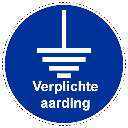 Gebotsaufkleber "Verplichte aarding" van PVC-kunststof, ES-SIM1720