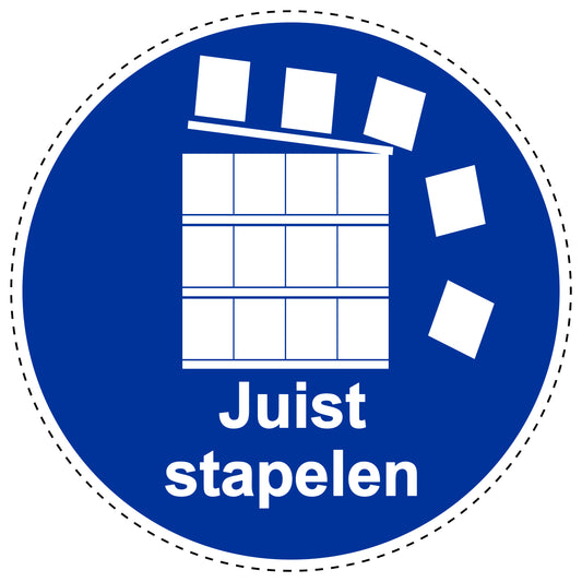 Gebodenstickers "Juist stapelen" van PVC-kunststof, ES-SIM1730