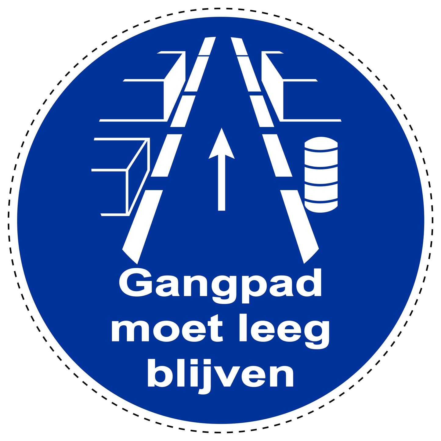 Gebodenstickers "Gangpad moet leeg blijven" gemaakt van PVC-kunststof, ES-SIM1790