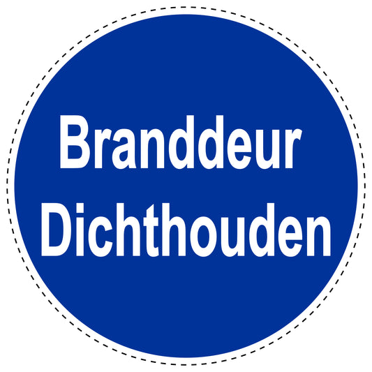 Gebodenstickers “Branddeur dichthouden” gemaakt van PVC-kunststof, ES-SIM1810