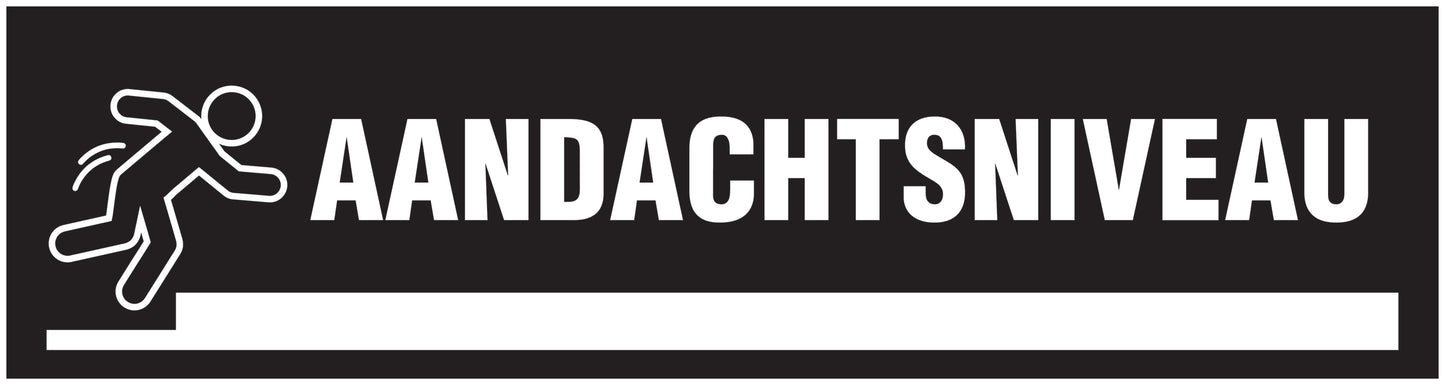 “Aandachtsniveau” Sticker 20-80 cm van PVC-kunststof, EW-STUFE-17000-45x12-88-0