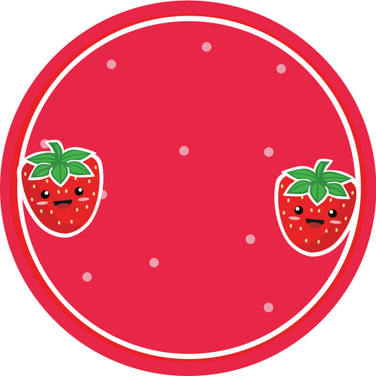 Jamstickers, conserveringslabels, huishoudlabels, ronde vorm labels met matte afwerking EWMAR17000-Aardbei