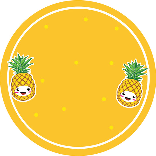 Jamstickers, conserveringslabels, huishoudlabels, ronde vorm labels met matte afwerking LHMAR17140-Ananas