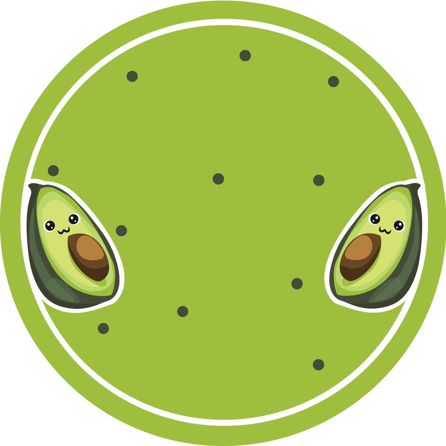 Jamstickers, conserveringslabels, huishoudlabels, ronde vorm labels met matte afwerking LHMAR17240-Avocado