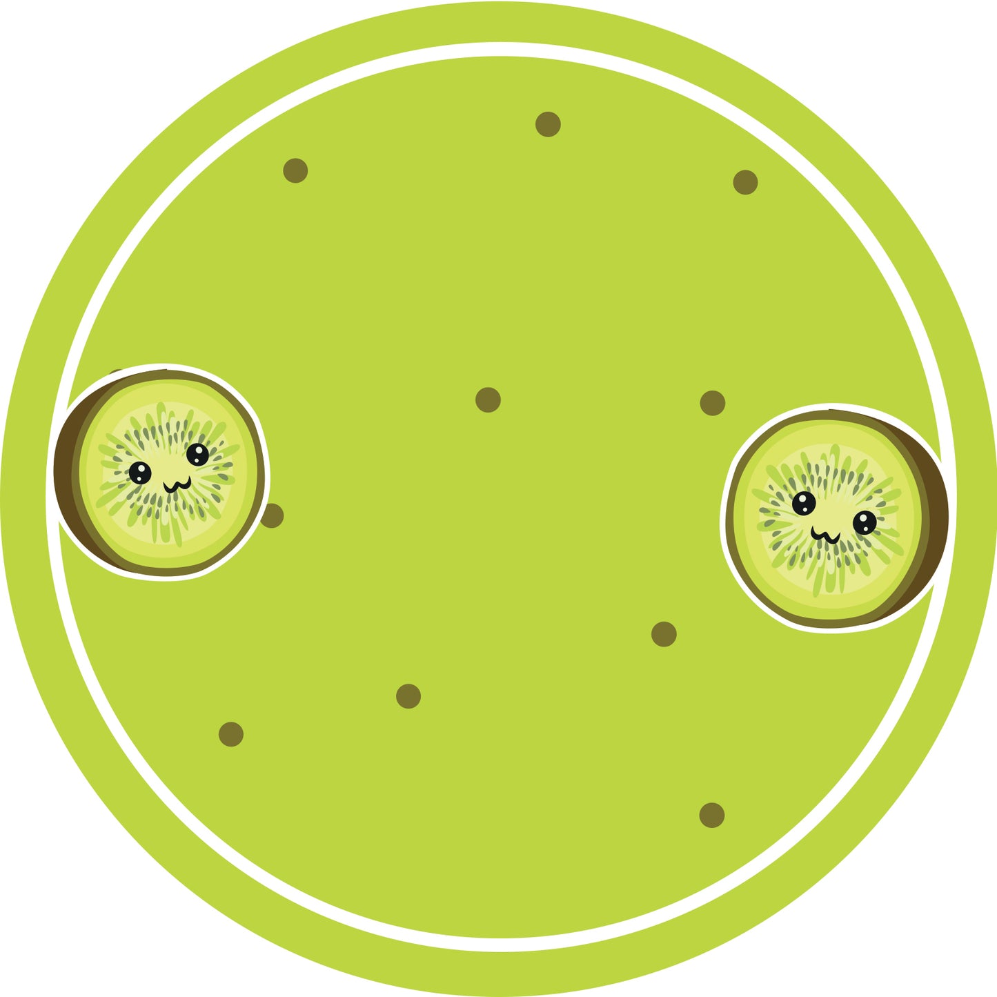 Jamstickers, conserveringslabels, huishoudlabels, ronde vorm labels met matte afwerking LHMAR17300-Kiwi