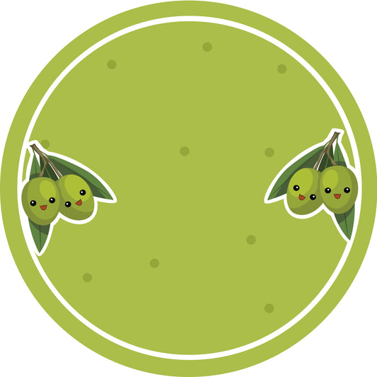 Jamstickers, conserveringslabels, huishoudlabels, ronde labels met matte afwerking LHMAR17670-Olive