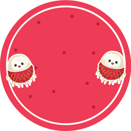 Jamstickers, conserveringslabels, huishoudlabels, ronde labels met matte afwerking LHMAR17720-Rambutan