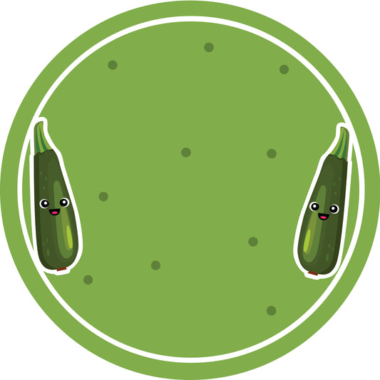 Jamstickers, conserveringslabels, huishoudlabels, ronde labels met matte afwerking LHMAR17780-Zucchini